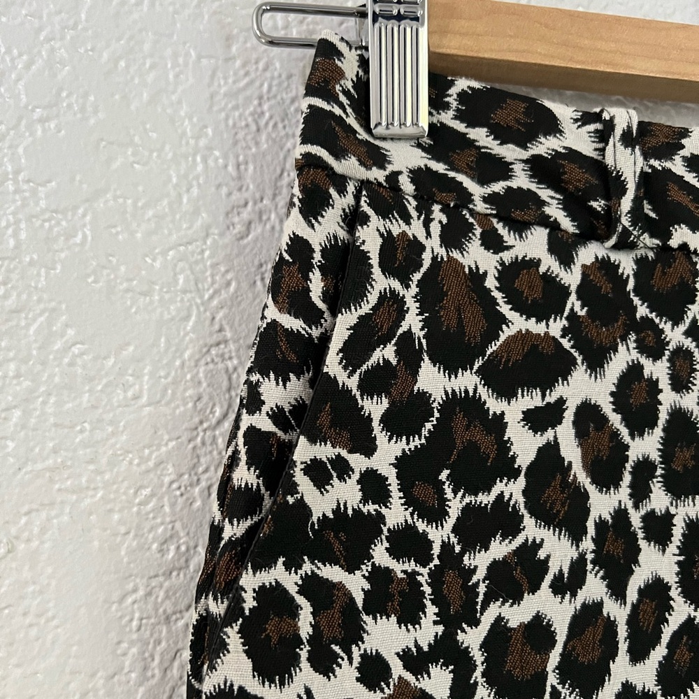 Topshop Brown Black Animal print Leopard Trendy Casual Chic Slim pants size 2 - Picture 6 of 9